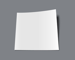 Blank paper sheet isolated on gray background. 3d rendering
