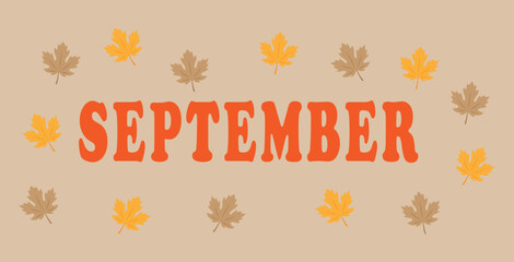 September month background. Vector illustration.