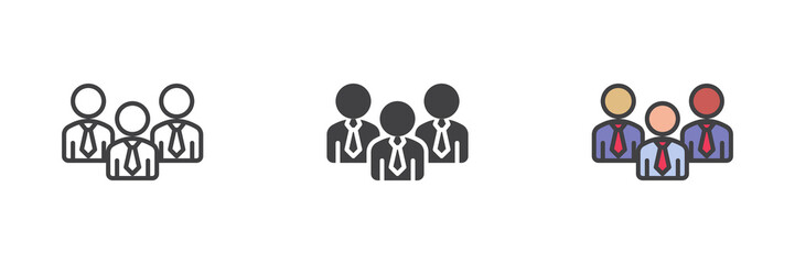 Teamwork group different style icon set