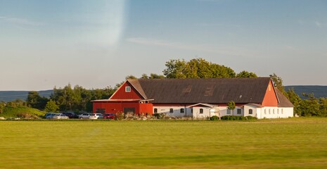 Daytime view of a typical farm with farmhouses nearby Helsingborg, Sweden