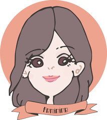 顔タイプ別イラスト【フェミニン】