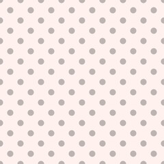 Seamless gray polka dot pattern on pink background.