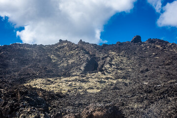 Lava slope of a volcano in Lanzarote,  Spain