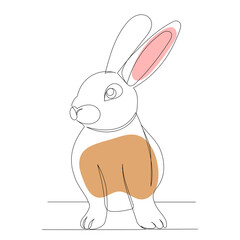 rabbit, hare one continuous line drawing