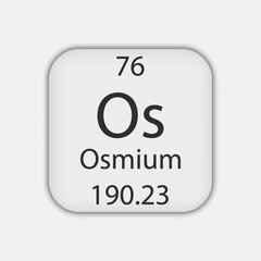 Obraz premium Osmium symbol. Chemical element of the periodic table. Vector illustration.