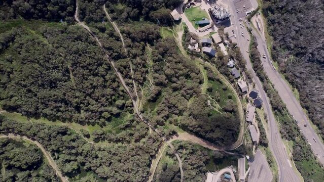 Aerial Vertical Of Unique Small Alpine Village Falls Creek, Australia