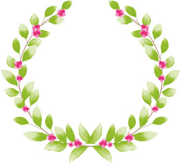 Naklejka premium Watercolor Green Leaf For Wedding Frame Decoration