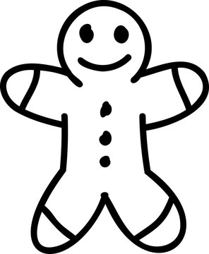 Holiday Christmas Ginger Bread Man Cookie Isolated