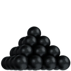 3d rendering illustration of a stack of cannon balls