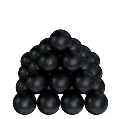 3d rendering illustration of a stack of cannon balls