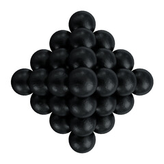 3d rendering illustration of a stack of cannon balls
