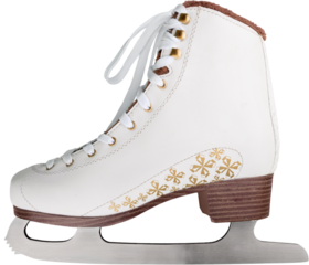 Vintage ice skate shoe isolated on white