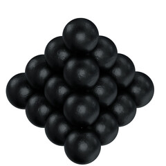 3d rendering illustration of a stack of cannon balls