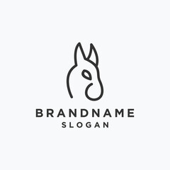 Head dog logo template vector illustration design