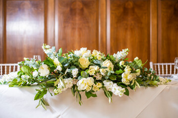 wedding bouquet of flowers on the table