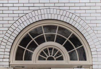 White tiled circular window
