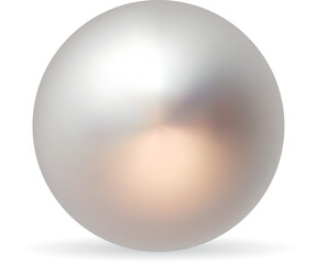 Shiny natural white pearl with light effects. Vector EPS-10