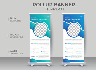Rollup banner design for company promotion, creative corporate banner design