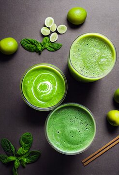 Midjourney render of green smoothies