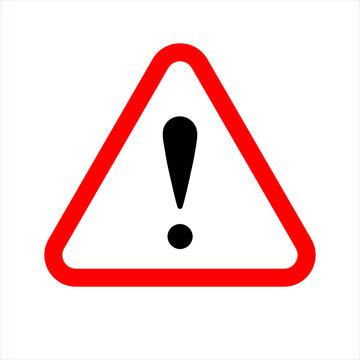 Hazard warning sign with exclamation mark. White triangle sign board. Attention caution illustration on white background. Vector illustration EPS 10