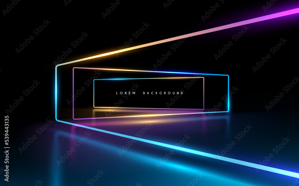 Sticker abstract neon color frames background