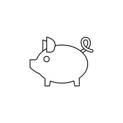 Piggy bank icon in line style icon, isolated on white background