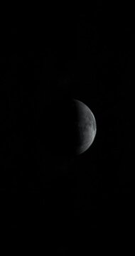Lunar phases in the moon with movement of libration