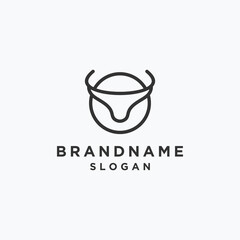Head bull logo template vector illustration design