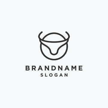 Head bull logo template vector illustration design