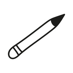 Vector icon of hand drawn pencil. Illustration in sketch style.