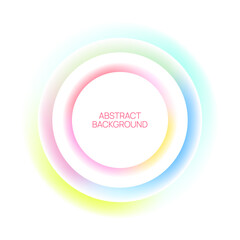 Round banners with gradient glow. Vector multicolored blurred glowing circles frame.