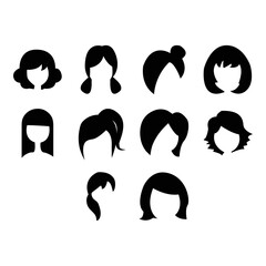 hairstyle icon set