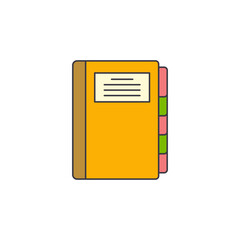 Notebook icon in color, isolated on white background 