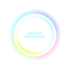 Round banners with gradient glow. Vector multicolored blurred glowing circles frame.