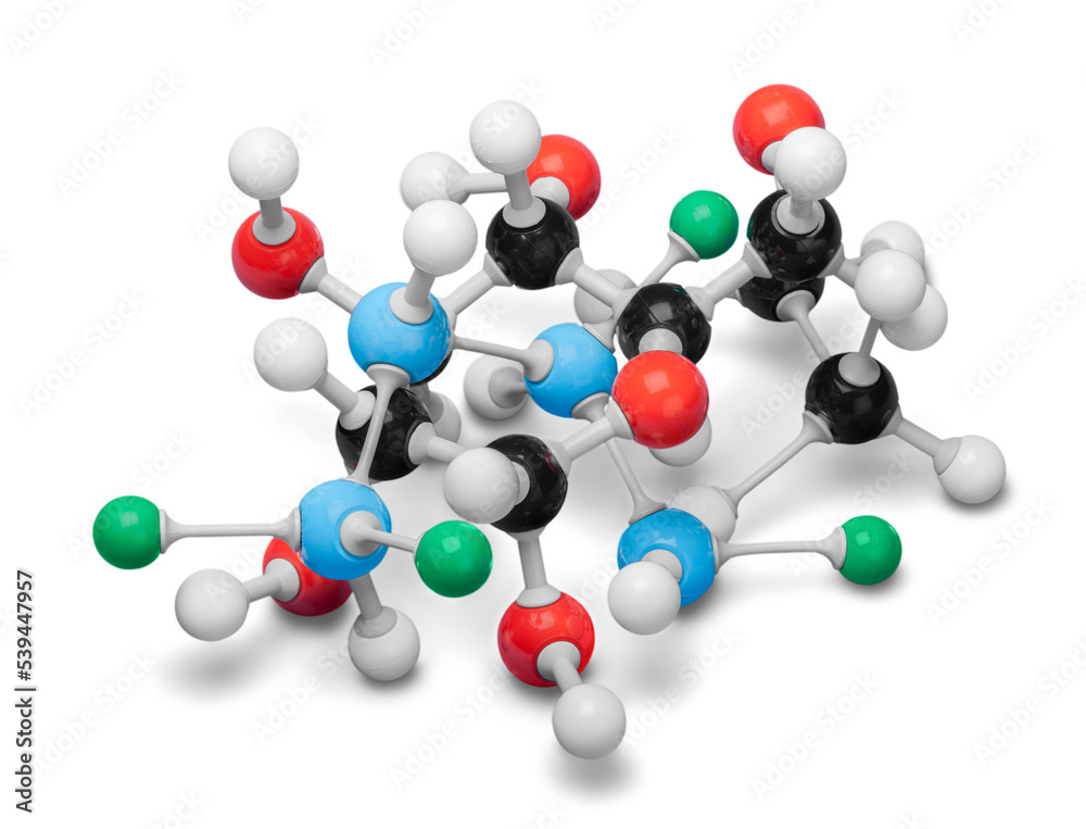 Wall mural close up of molecular structure model on background