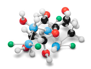 Close up of Molecular structure model on background
