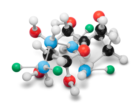 Close up of Molecular structure model on background