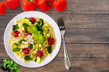 Tasty Traditional Dish with Pasta noodle dish