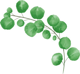 Obraz premium Watercolor Green Leaf For Wedding Decoration
