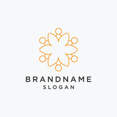 Flower people logo template vector illustration design