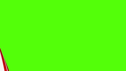 Candy cane patterned Christmas wrapping paper transition, peeling paper reveals a chroma green background