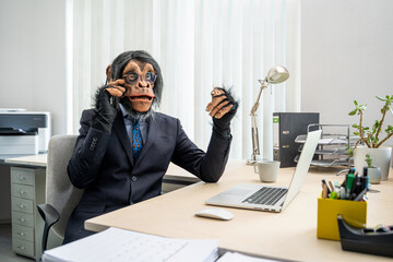 Monkey Business Man talking with phone