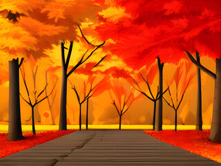 秋、紅葉をテーマにしたイラストです。