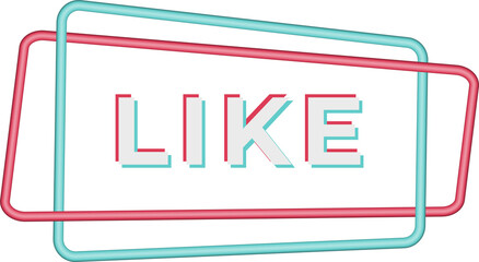 Sticker for popular social network. Black - blue - pink modern advertising social media design. Horizontal picture frame Vector illustration Isolated on black background