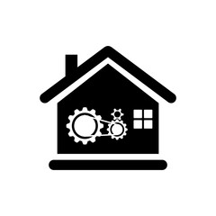 Home industry black and white illustration
