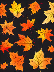 Fototapeta premium 秋、紅葉をテーマにしたイラストです。