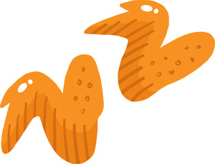 Roast chicken wings isolated transparent png