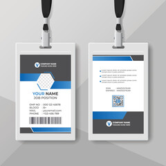 Modern Identity Employee Abstract professional, corporate office Id card design, Simple and Clean ID Card Design Template