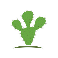 Cactus in flowerpot logo Vector illustration