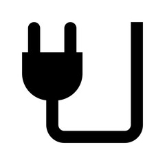Fototapeta premium Power Plug Flat Vector Icon